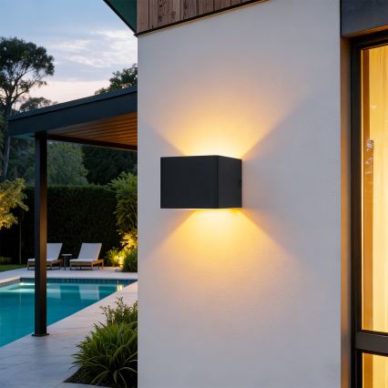 Brilagi - Aplică de perete pentru exterior DONNANI LED/5W/230V 10 cm neagră IP44