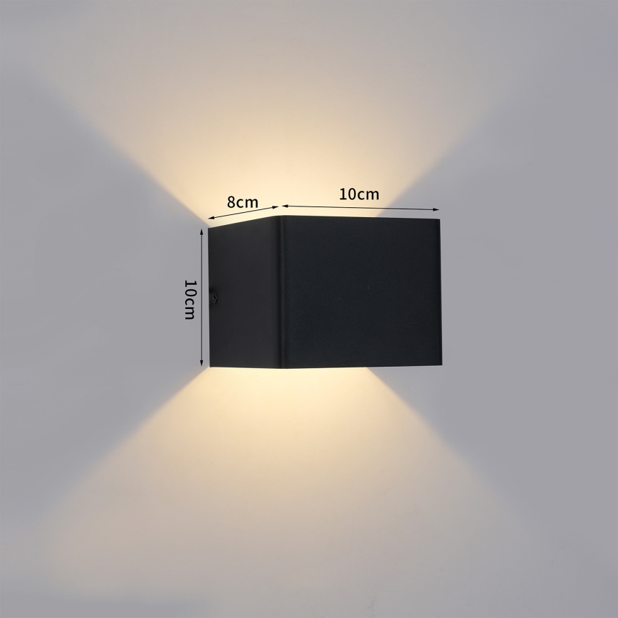 Brilagi - Aplică de perete pentru exterior DONNANI LED/5W/230V 10 cm neagră IP44