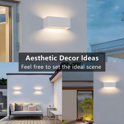 Brilagi - Aplică de perete pentru exterior DONNANI LED/7W/230V 20 cm alb IP44
