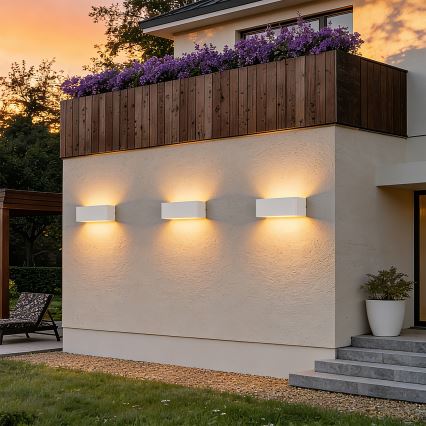 Brilagi - Aplică de perete pentru exterior DONNANI LED/7W/230V 20 cm alb IP44