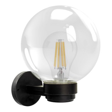 Brilagi - Aplica de perete pentru exterior HARBOR 1xE27/40W/230V IP33 negru/transparent