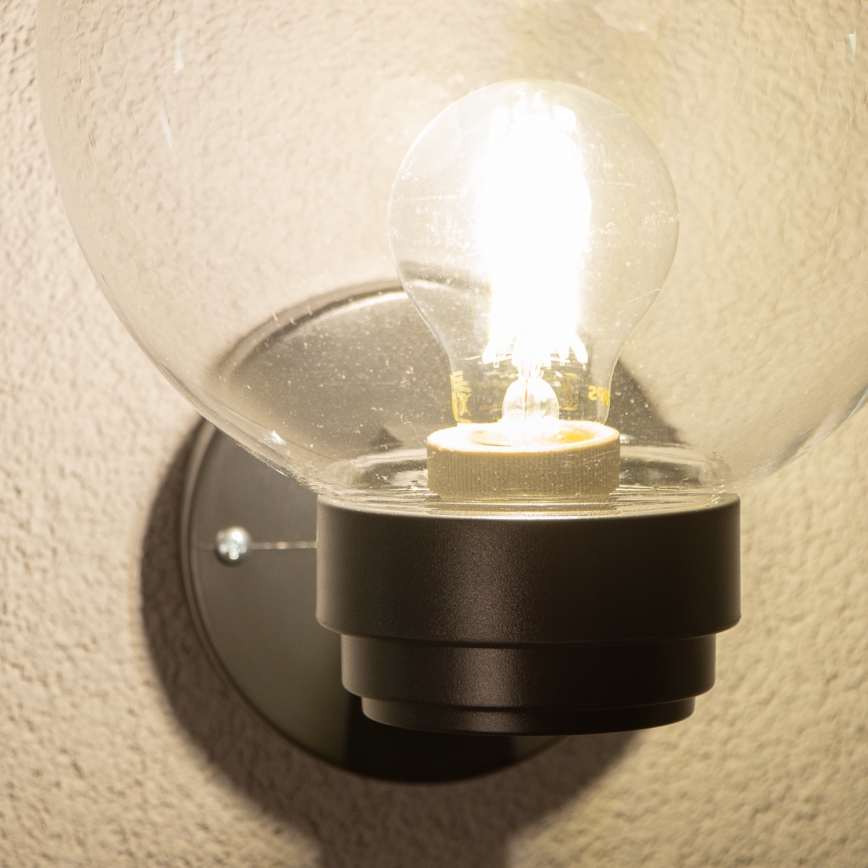 Brilagi - Aplica de perete pentru exterior HARBOR 1xE27/40W/230V IP33 negru/transparent