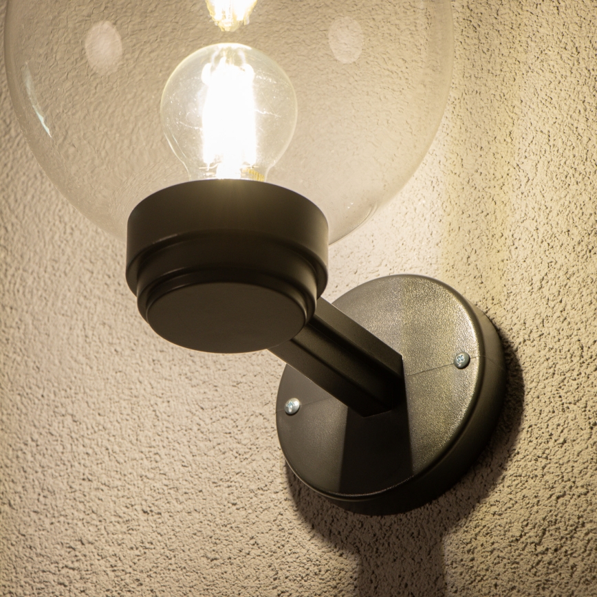 Brilagi - Aplica de perete pentru exterior HARBOR 1xE27/40W/230V IP33 negru/transparent
