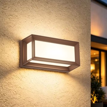 Brilagi - Aplică de perete pentru exterior LED PARKER, 12 W, 230 V, 3000/4500/6000 K, maro, IP44