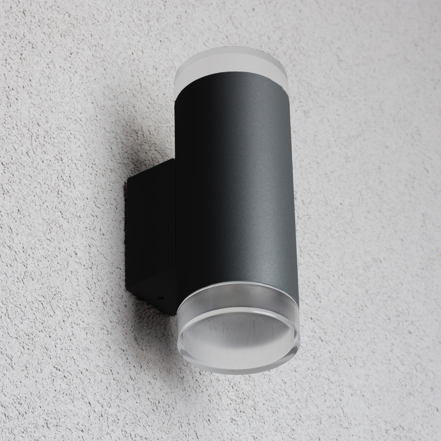 Brilagi - Aplica de exterior LED RGBW reglabilă MATERA 2xGU10/4,8W/230V 3000K IP54 neagră + telecomandă