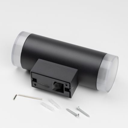 Brilagi - Aplica de exterior LED RGBW reglabilă MATERA 2xGU10/4,8W/230V 3000K IP54 neagră + telecomandă