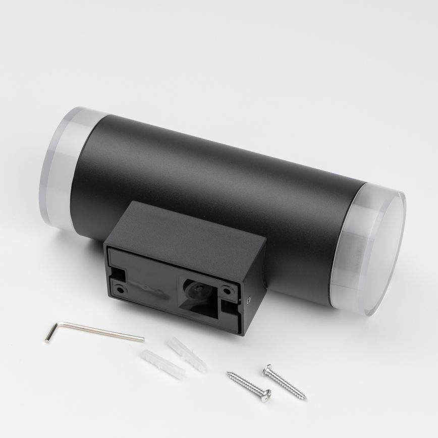 Brilagi - Aplica de exterior LED RGBW reglabilă MATERA 2xGU10/4,8W/230V 3000K IP54 neagră + telecomandă