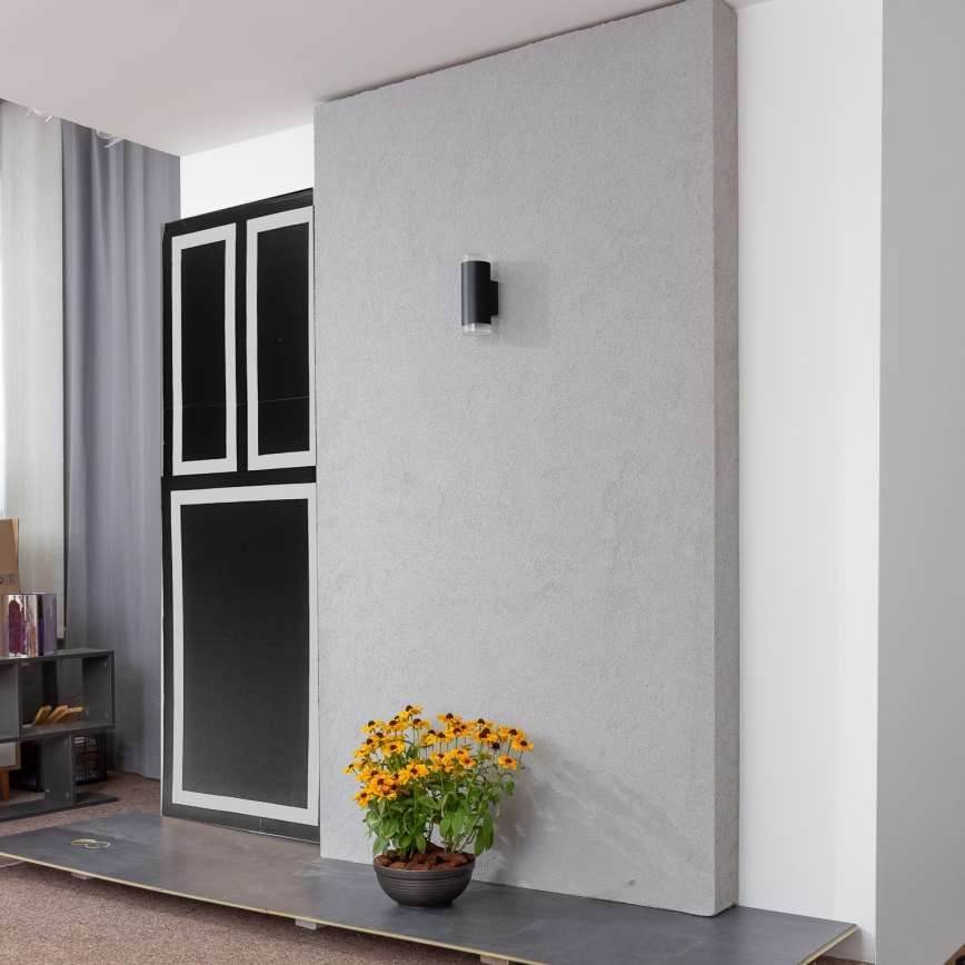 Brilagi - Aplica de exterior LED RGBW reglabilă MATERA 2xGU10/4,8W/230V 3000K IP54 neagră + telecomandă