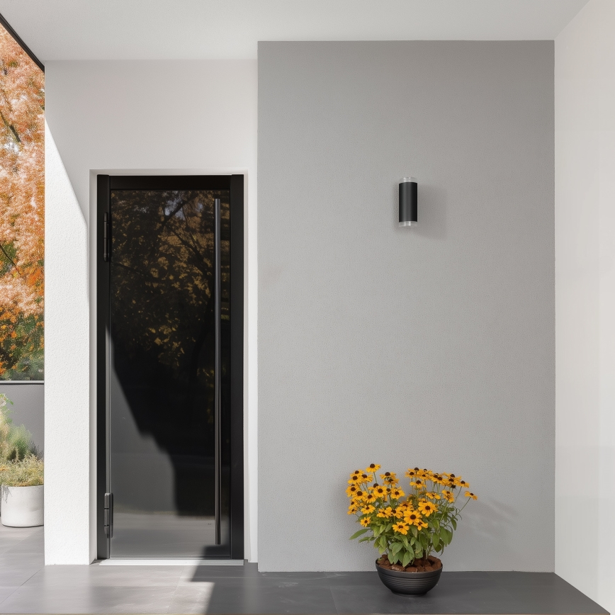 Brilagi - Aplica de exterior LED RGBW reglabilă MATERA 2xGU10/6W/230V 3000K IP54 neagră + telecomandă