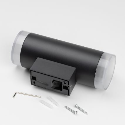 Brilagi - Aplica de exterior LED RGBW reglabilă MATERA 2xGU10/6W/230V 3000K IP54 neagră + telecomandă