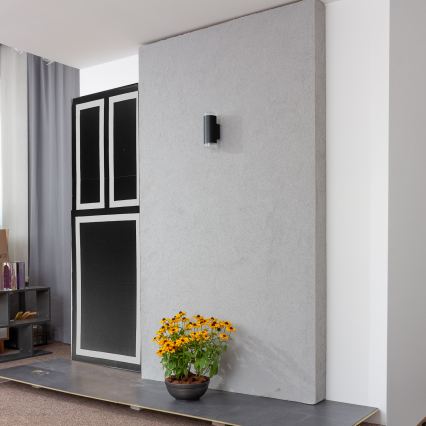 Brilagi - Aplica de exterior LED RGBW reglabilă MATERA 2xGU10/6W/230V 3000K IP54 neagră + telecomandă