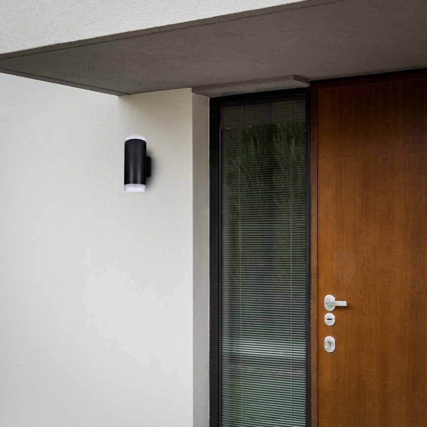 Brilagi - Aplica de exterior LED RGBW reglabilă MATERA 2xGU10/6W/230V 3000K IP54 neagră + telecomandă