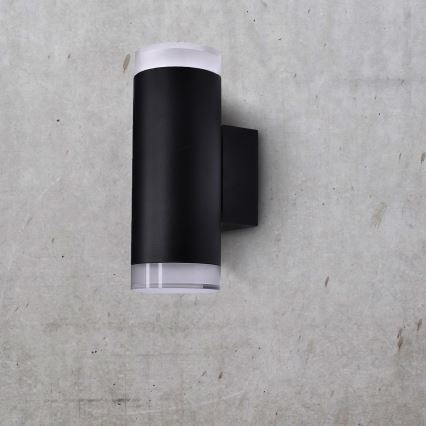 Brilagi - Aplica de exterior LED RGBW reglabilă MATERA 2xGU10/6W/230V 3000K IP54 neagră + telecomandă