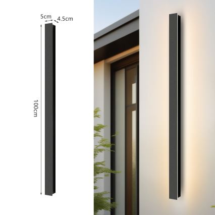 Brilagi - Aplică de exterior LINEAR LED/22W/230V 4000K IP65 100 cm neagră CRI 90