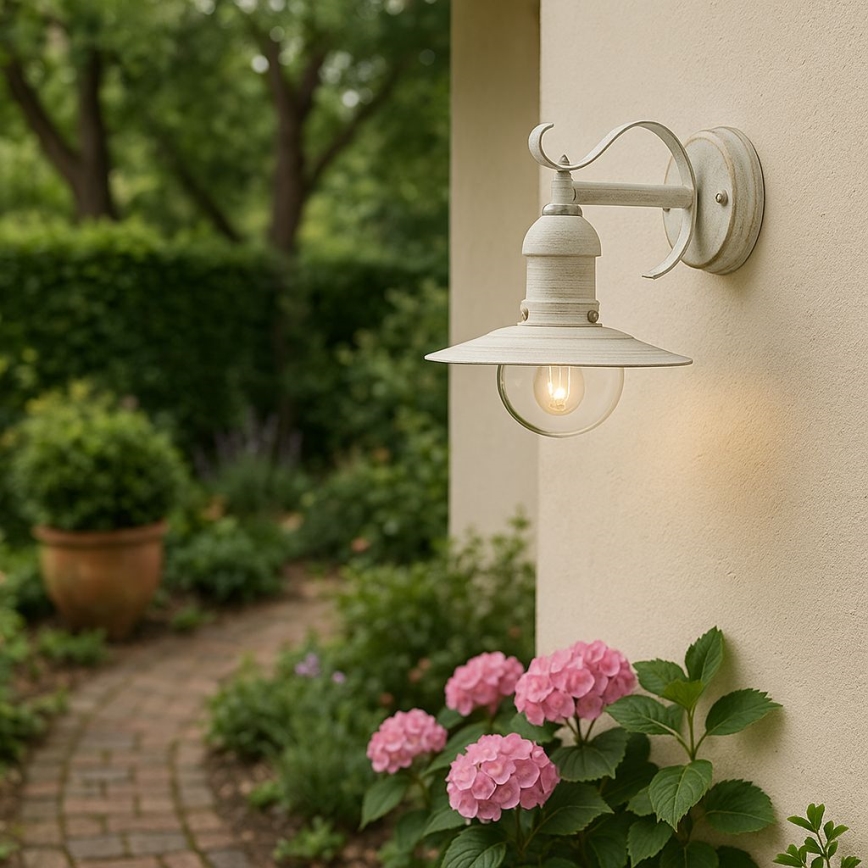 Brilagi - Aplica de perete pentru exterior MOLDE 1xE27/60W/230V IP44 alb/patină