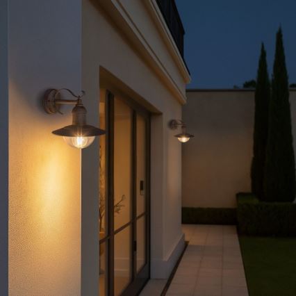 Brilagi - Aplica de perete pentru exterior MOLDE 1xE27/60W/230V IP44 alb/patină