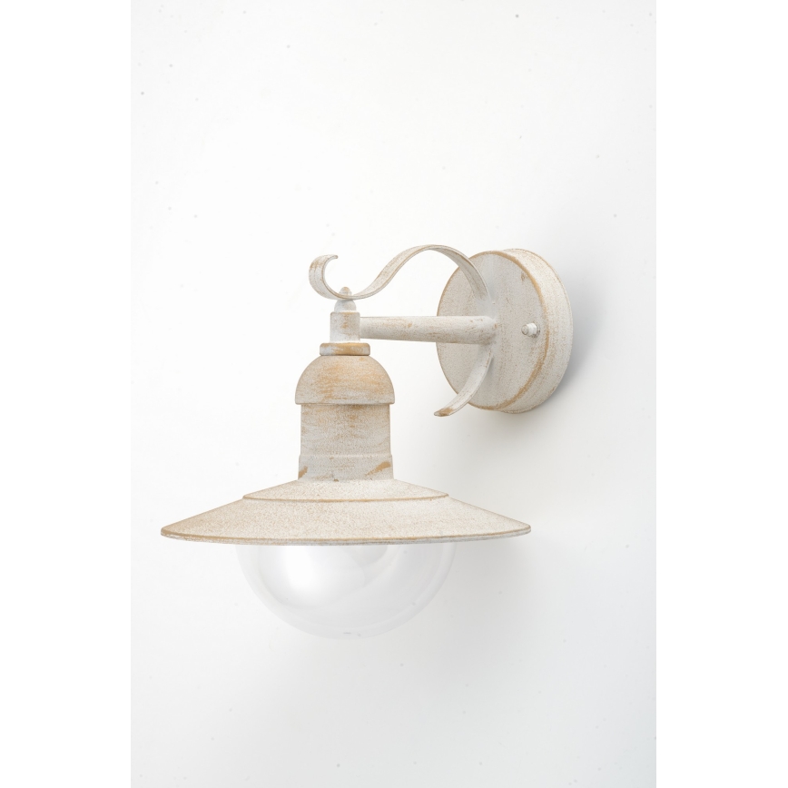 Brilagi - Aplica de perete pentru exterior MOLDE 1xE27/60W/230V IP44 alb/patină