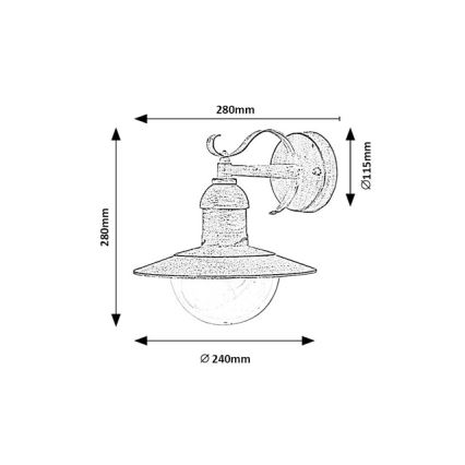 Brilagi - Aplica de perete pentru exterior MOLDE 1xE27/60W/230V IP44 alb/patină