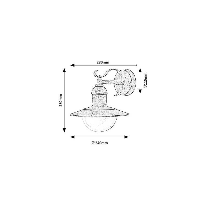 Brilagi - Aplica de perete pentru exterior MOLDE 1xE27/60W/230V IP44 alb/patină