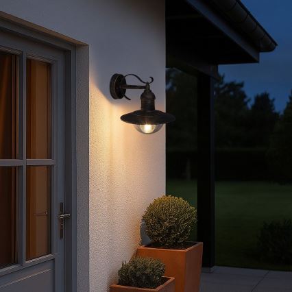 Brilagi - Aplica de perete pentru exterior MOLDE 1xE27/60W/230V IP44 bronz/patină