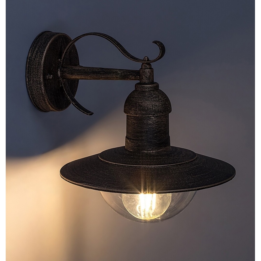 Brilagi - Aplica de perete pentru exterior MOLDE 1xE27/60W/230V IP44 bronz/patină