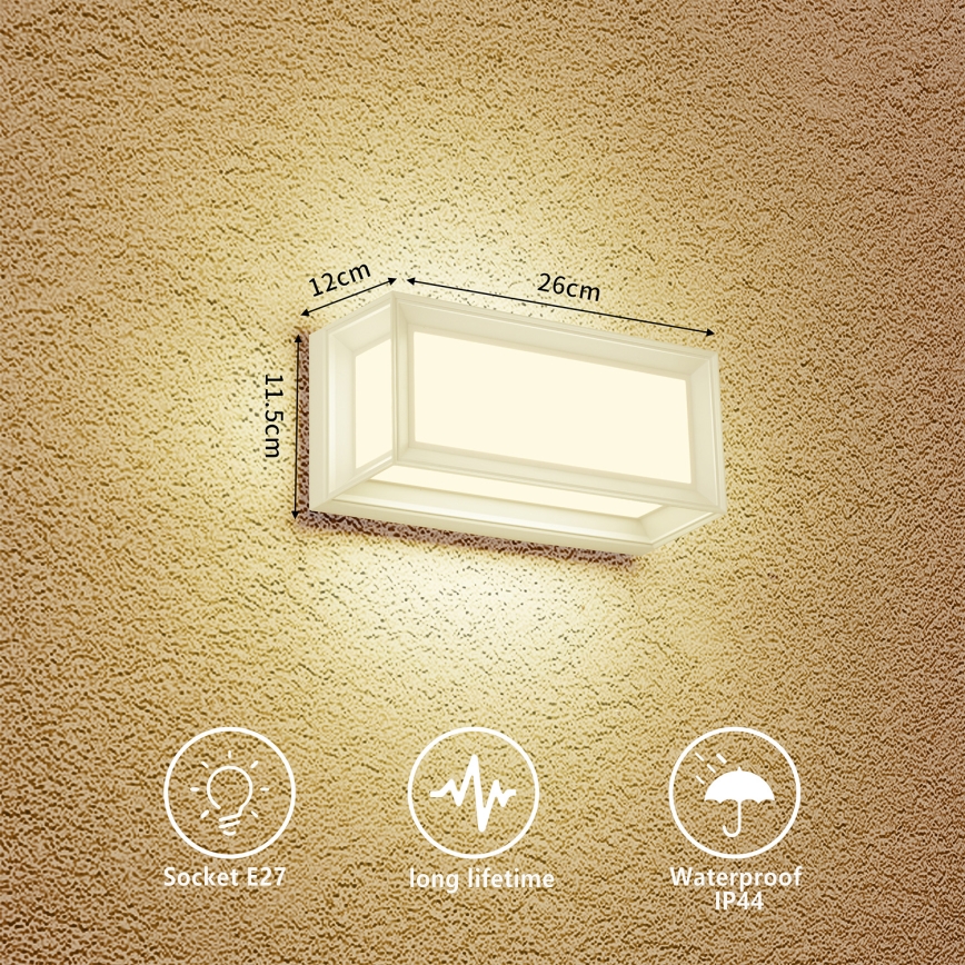 Brilagi - Aplică de perete pentru exterior PARKER 1xE27/60W/230V albă IP44