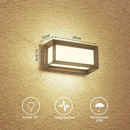 Brilagi - Aplică de perete pentru exterior PARKER, 1xE27/60W/230V, maro, IP44