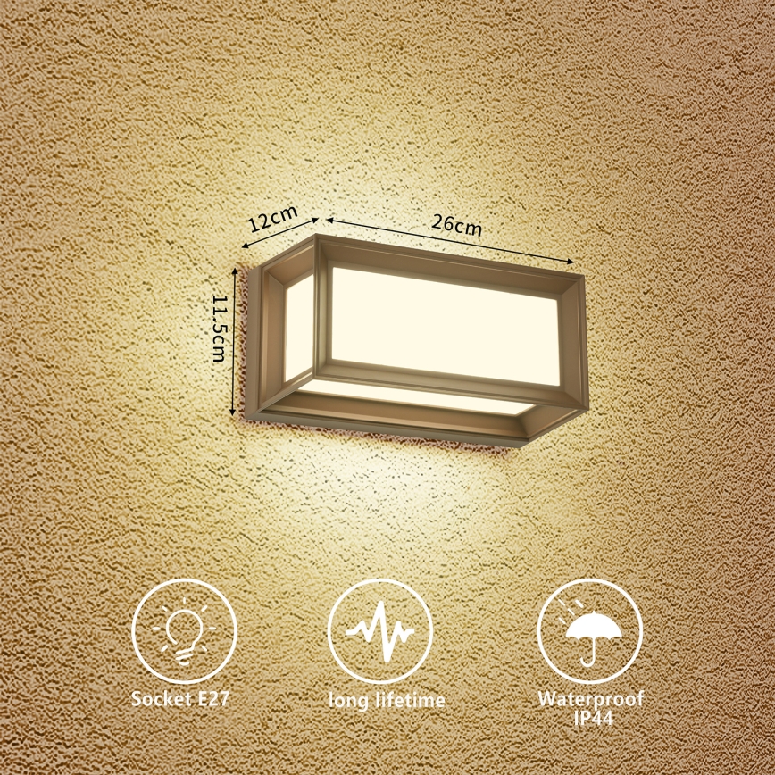 Brilagi - Aplică de perete pentru exterior PARKER, 1xE27/60W/230V, maro, IP44