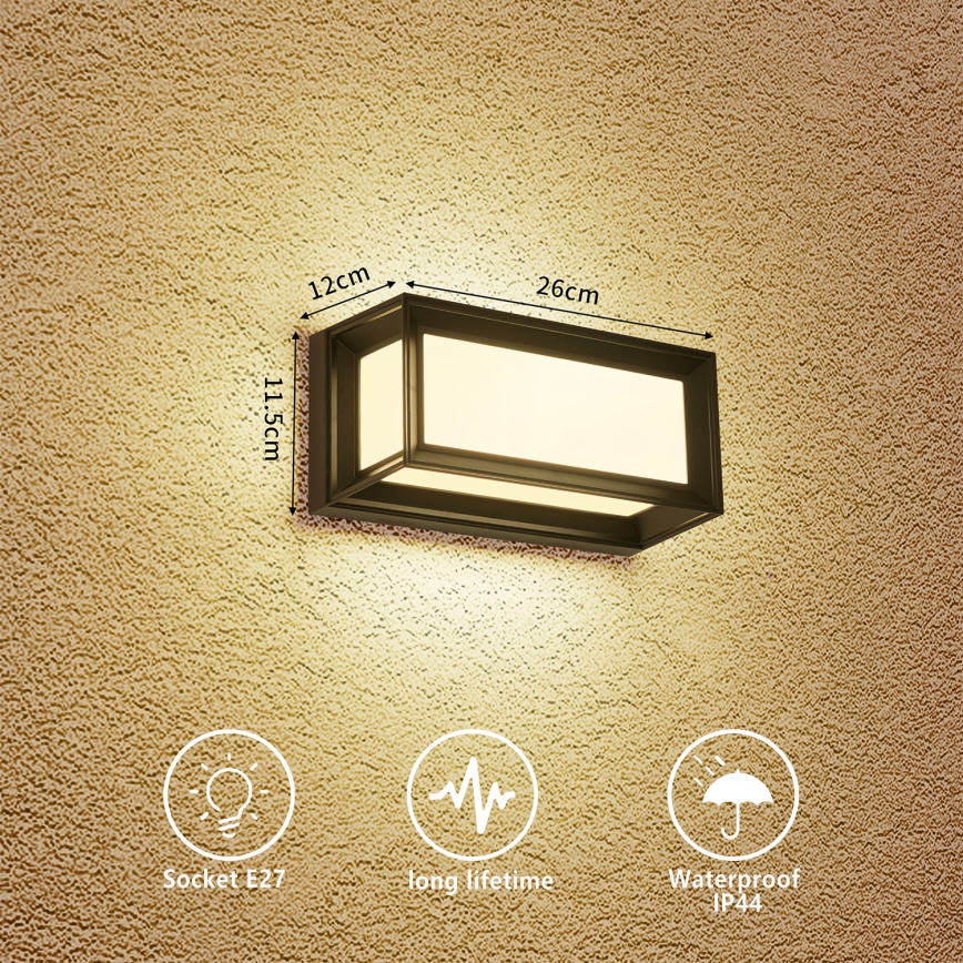 Brilagi - Aplică de perete pentru exterior PARKER 1xE27/60W/230V neagră IP44
