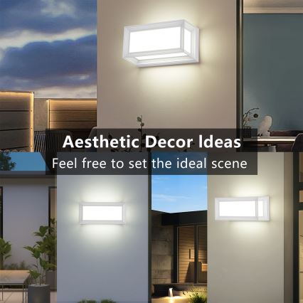 Brilagi - Aplica de perete pentru exterior PARKER LED, 12W, 230V, albă, IP44