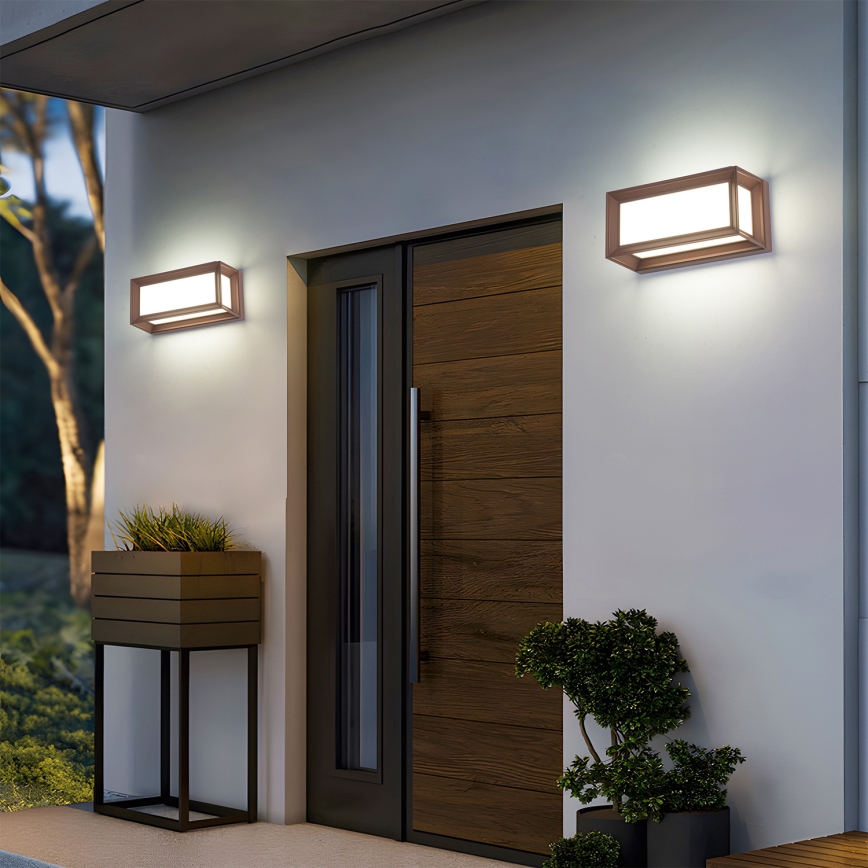 Brilagi - Aplică de perete pentru exterior PARKER LED/12W/230V maro IP44