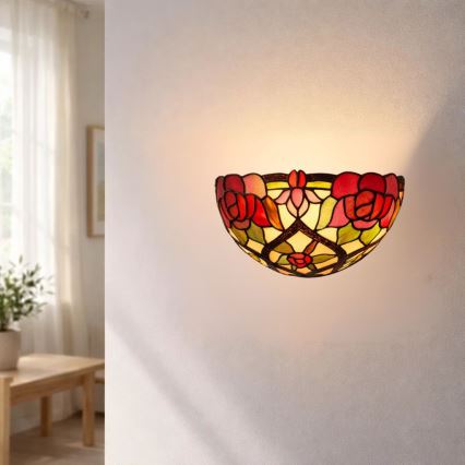 Brilagi - Aplică de perete Tiffany cu vitralii GARLAN 1xE14/40W/230V