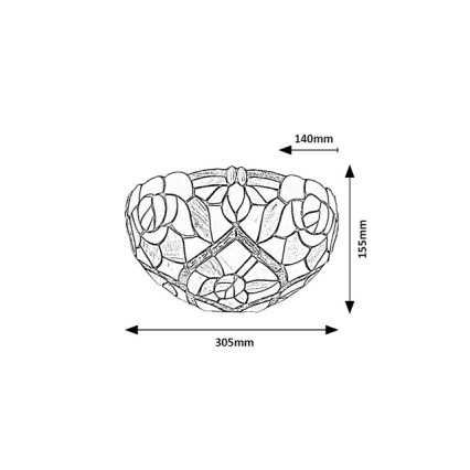 Brilagi - Aplică de perete Tiffany cu vitralii GARLAN 1xE14/40W/230V