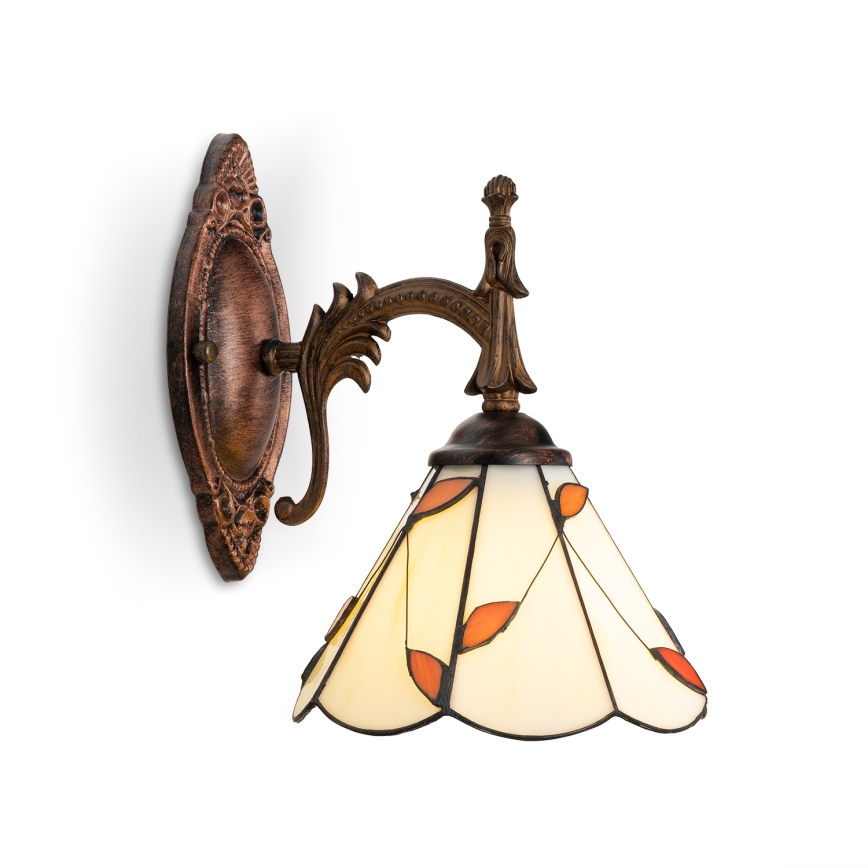Brilagi - Aplica de perete Tiffany din vitralii FOLIA, 1xE14/40W/230V