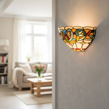 Brilagi - Aplica de perete Tiffany din vitralii LUISA 1xE27/40W/230V