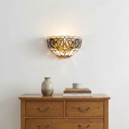 Brilagi - Aplica de perete Tiffany din vitralii LUISA 1xE27/40W/230V