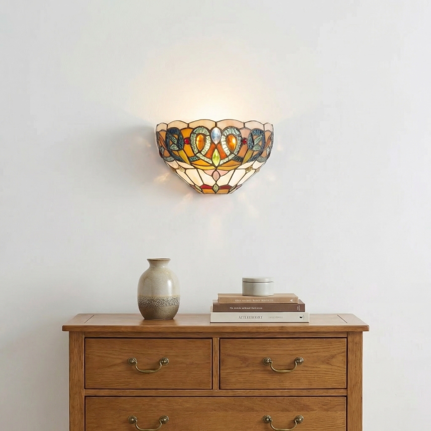 Brilagi - Aplica de perete Tiffany din vitralii LUISA 1xE27/40W/230V