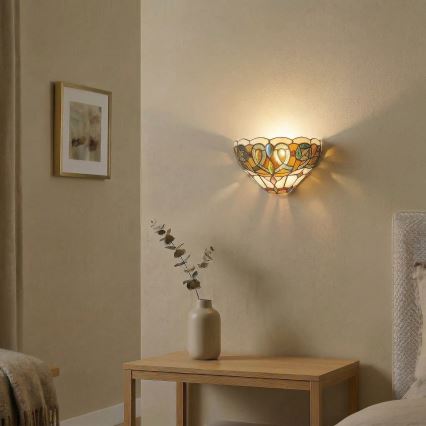 Brilagi - Aplica de perete Tiffany din vitralii LUISA 1xE27/40W/230V