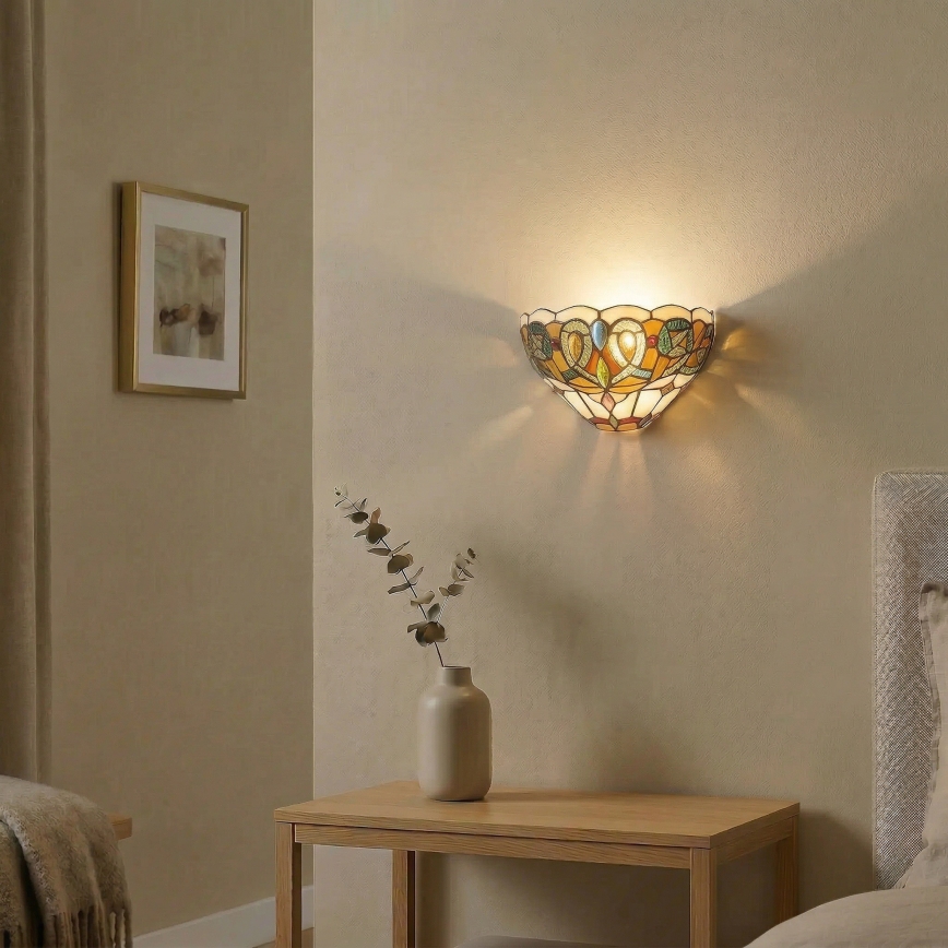 Brilagi - Aplica de perete Tiffany din vitralii LUISA 1xE27/40W/230V