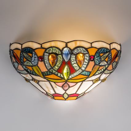 Brilagi - Aplica de perete Tiffany din vitralii LUISA 1xE27/40W/230V