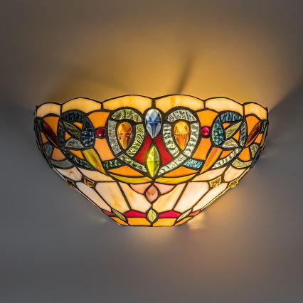 Brilagi - Aplica de perete Tiffany din vitralii LUISA 1xE27/40W/230V