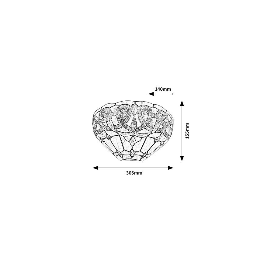 Brilagi - Aplica de perete Tiffany din vitralii LUISA 1xE27/40W/230V