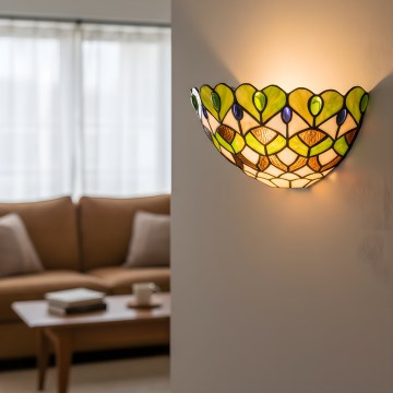 Brilagi - Aplică de perete Tiffany din vitralii MARGARET 1xE27/40W/230V