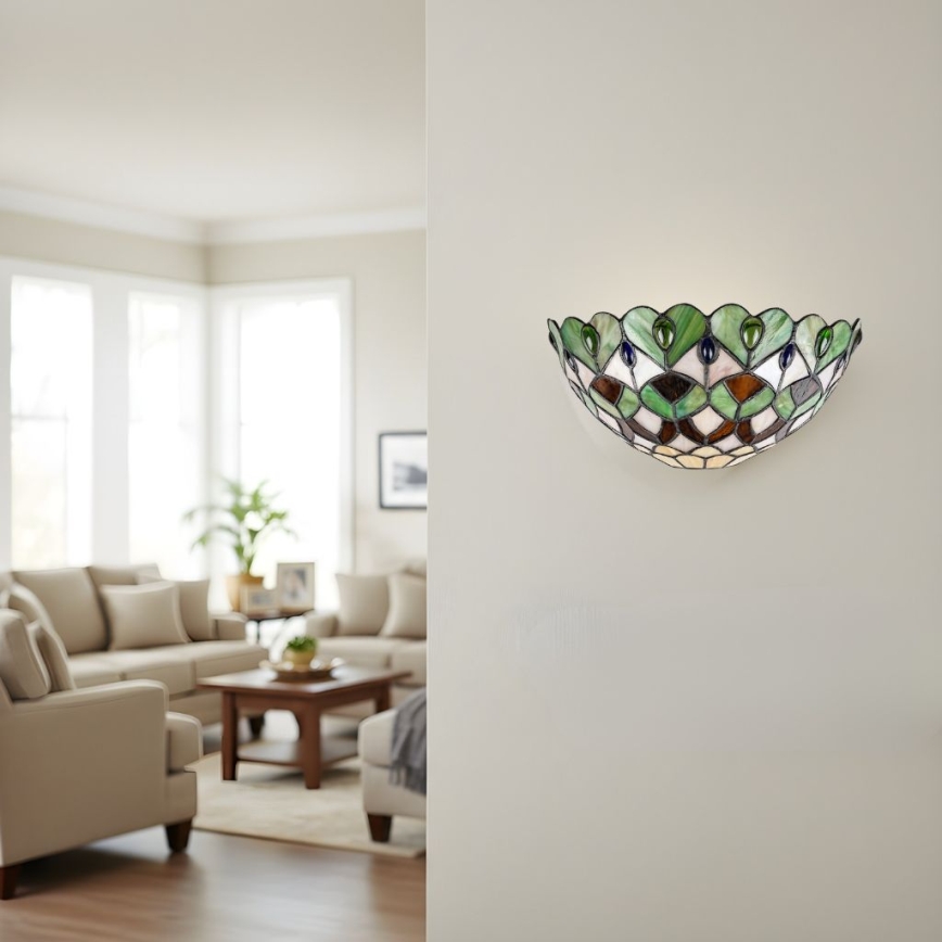 Brilagi - Aplică de perete Tiffany din vitralii MARGARET 1xE27/40W/230V