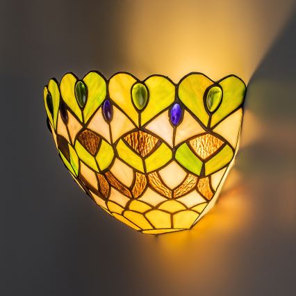 Brilagi - Aplică de perete Tiffany din vitralii MARGARET 1xE27/40W/230V