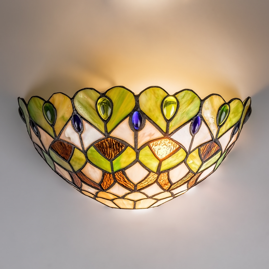 Brilagi - Aplică de perete Tiffany din vitralii MARGARET 1xE27/40W/230V