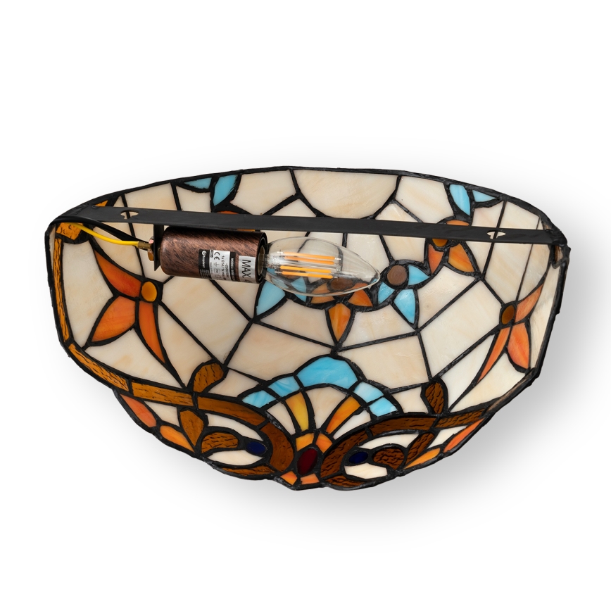 Brilagi - Aplică de perete Tiffany din vitralii MIRABELLA, 1x E14, 40W, 230V