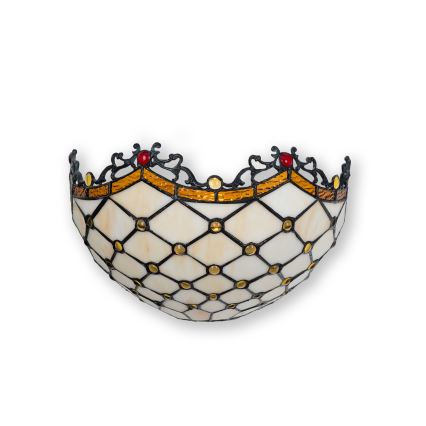 Brilagi - Aplică de perete Tiffany din vitraliu IVORIU 1xE14/40W/230V