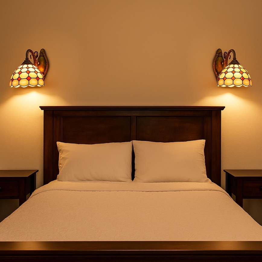 Brilagi - Aplică de perete Tiffany DORAN din vitralii, 1xE27/40W/230V