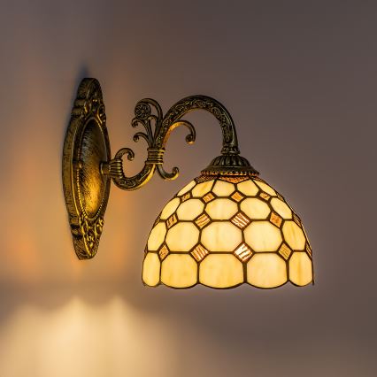 Brilagi - Aplică de perete Tiffany DORAN din vitralii, 1xE27/40W/230V